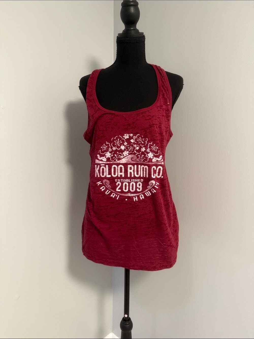 Blue 84 Maroon Graphic Scoop Tank with White Logo